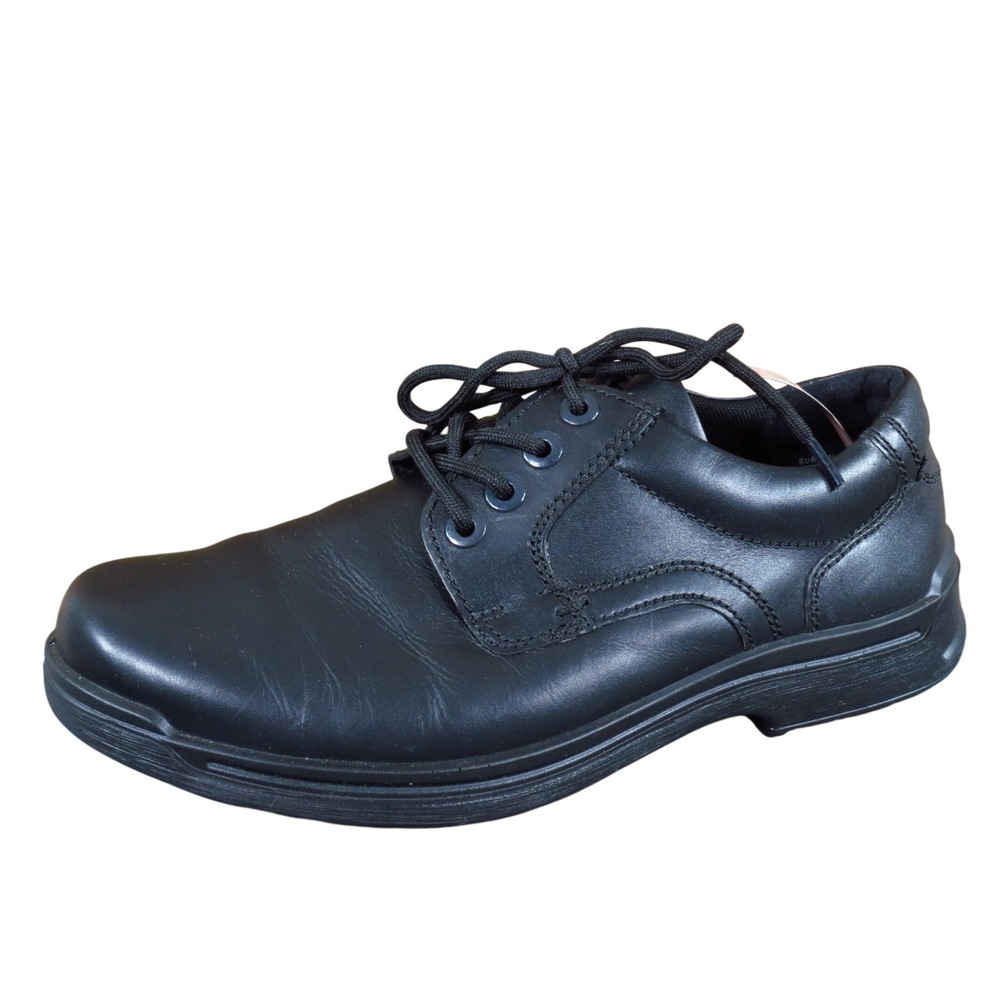 Hotter‎ Burton Men Oxford Shoes Size 8 Casual Walking Work Comfort Black Leather